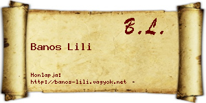 Banos Lili névjegykártya